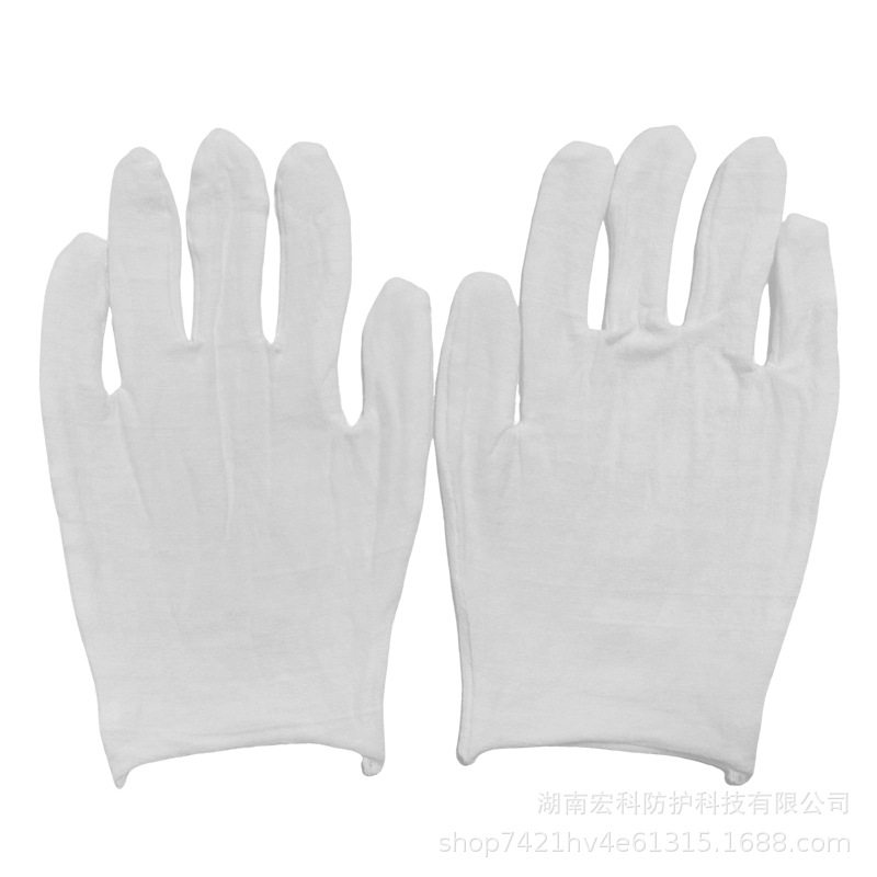 工厂批发白棉手套劳保作业园艺工作耐磨透气舒适白手套加厚干活