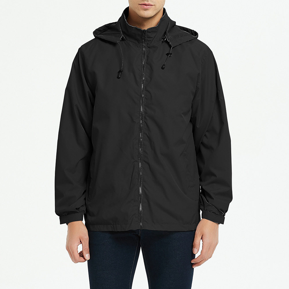 户外冲锋衣薄款夹克连帽防风防水INS欧美男装外套亚马逊外贸跨境