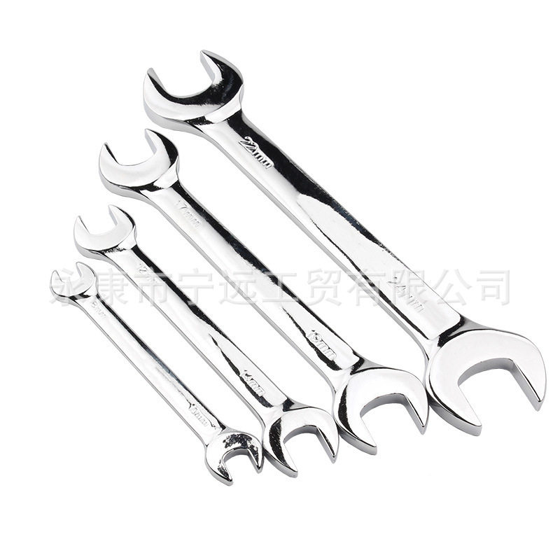 镀铬扳手手动两用高强度配套开口双自行车工具厂家批发双头叉锻打