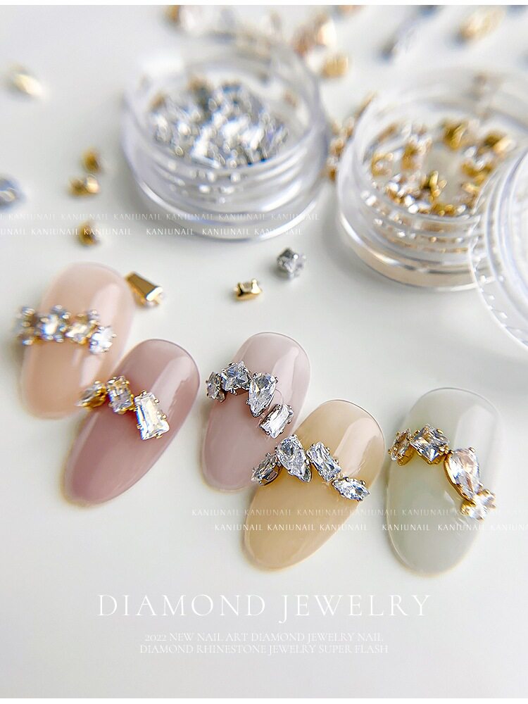 网红美甲爪钻超闪水滴马眼小长条水晶锆石爆闪平底钻饰指甲装饰品