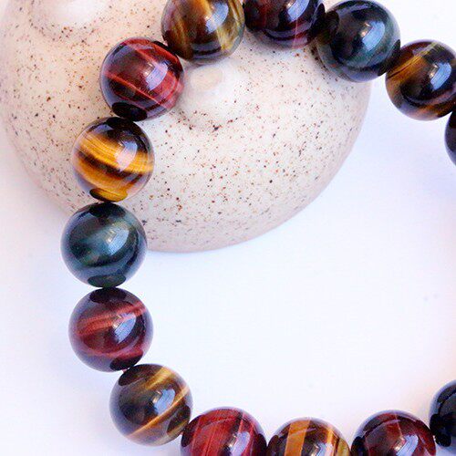 Cat's Eye Round Bead Tiger's Eye Bracelet