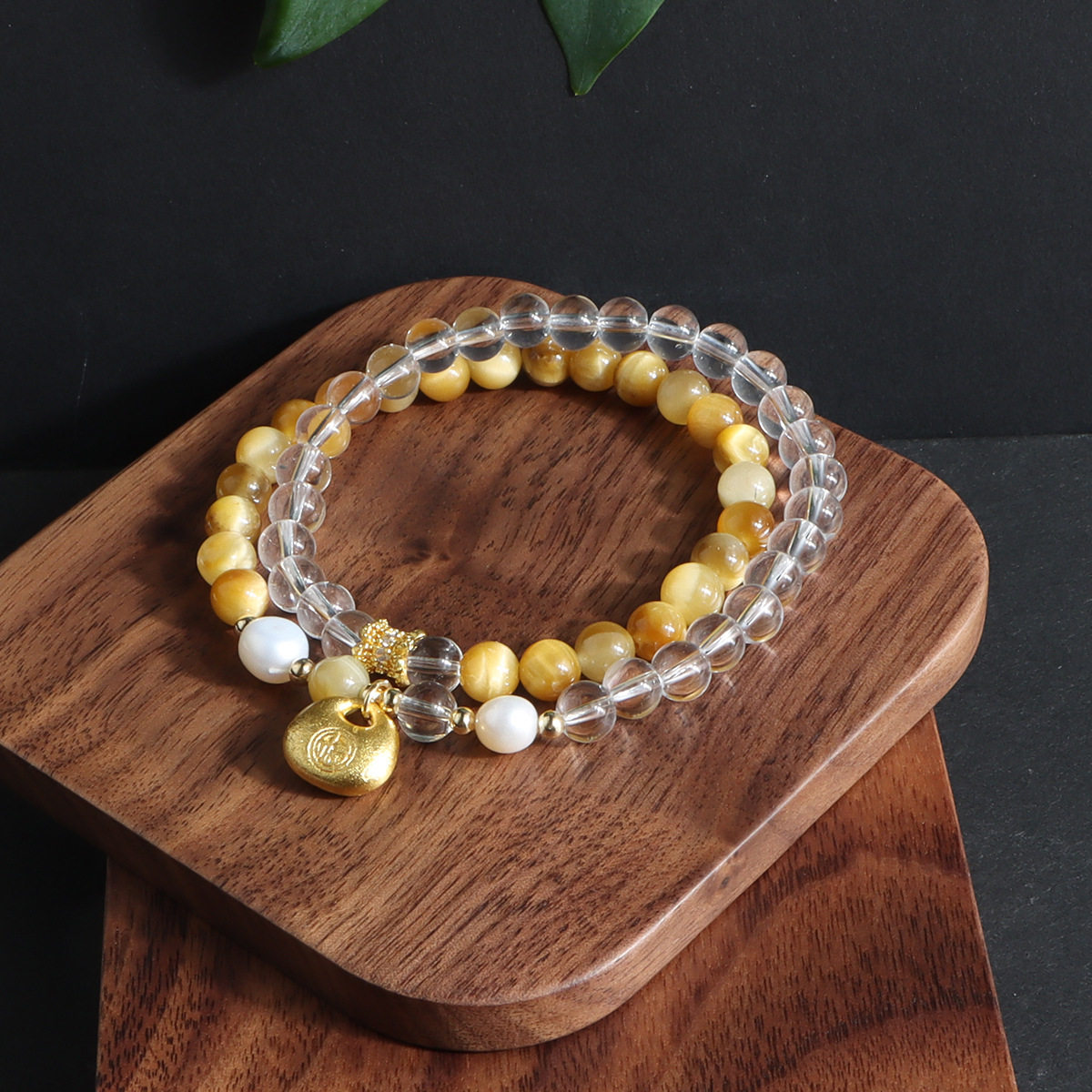 Double-Wrap Modern Chinese Clear Quartz Bracelet