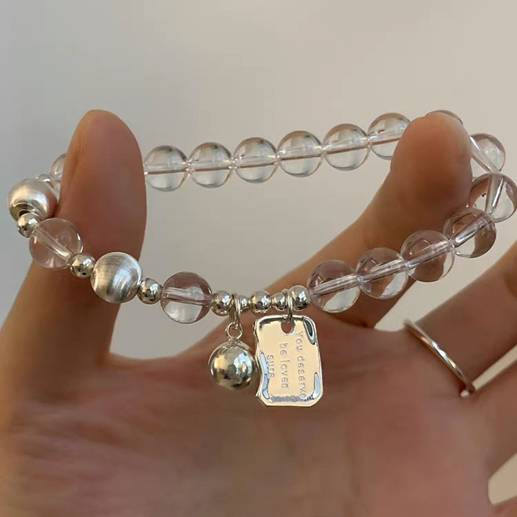 Natural White Cat's Eye Quartz Beaded Bracelet | Wealth Attraction and Luck, Fashionably Versatile, Energy Crystal Jewelry