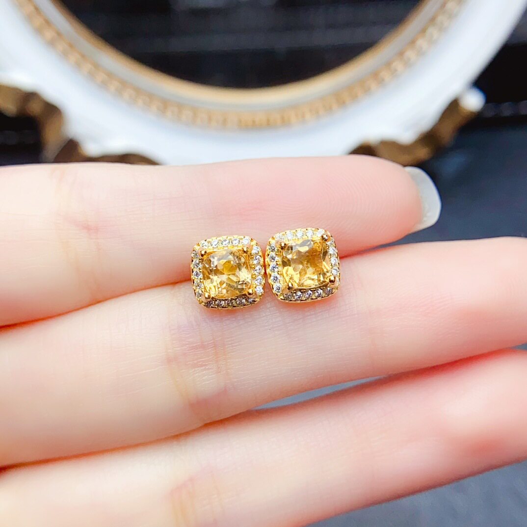 Citrine Stud Earrings