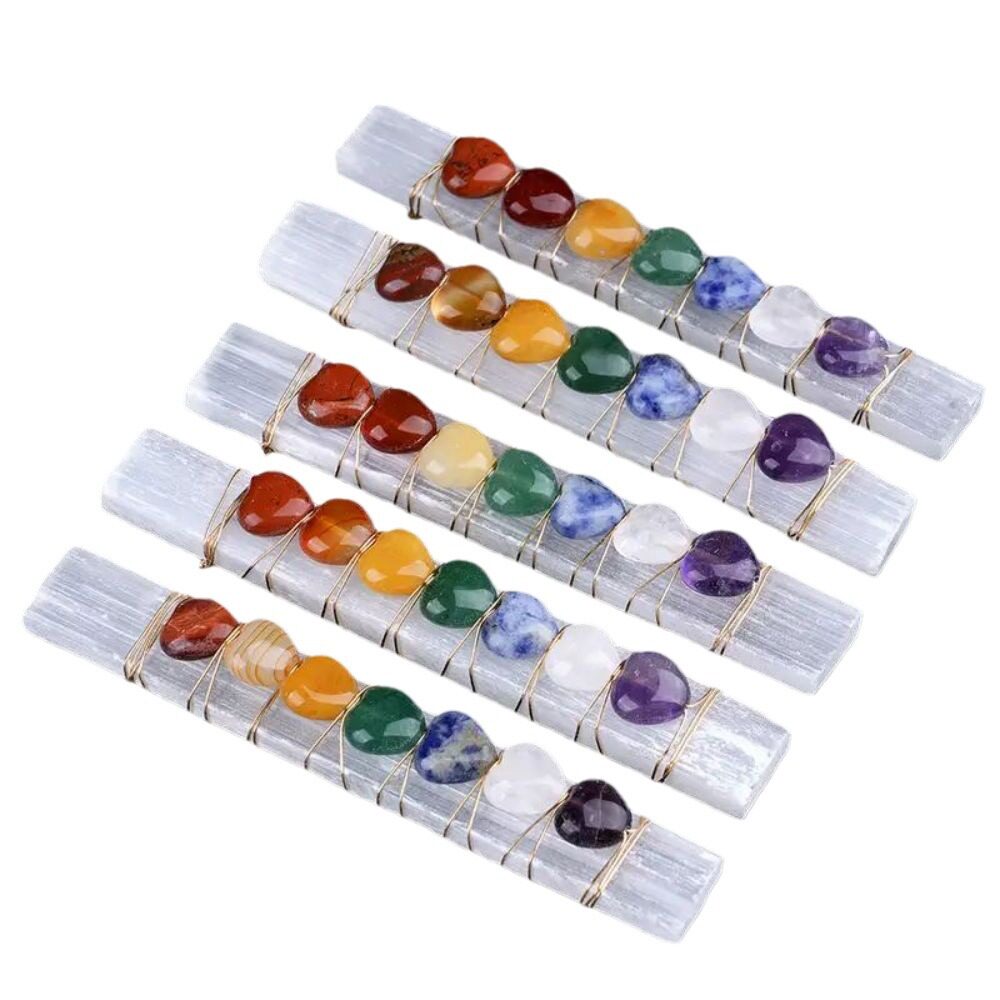 Chakra Rainbow — Selenite Crystal Energy Wand
