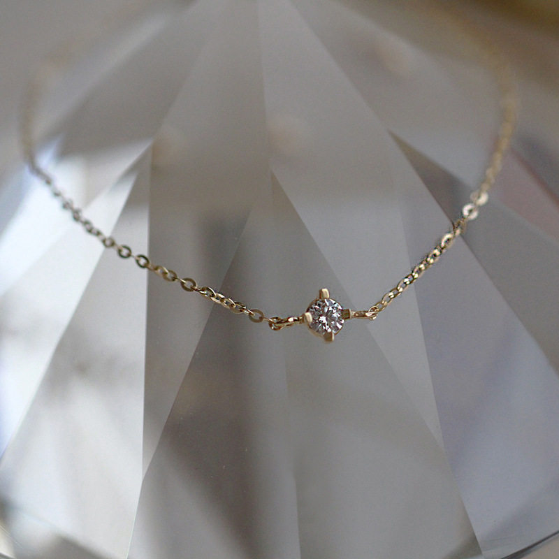 14K gold classic single diamond bracelet