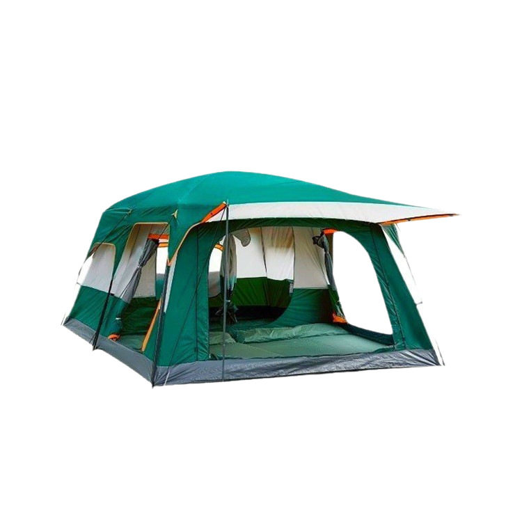 两室一厅帐篷户外野营铁管屋脊双层帐防晒防暴雨露营装备折叠天幕