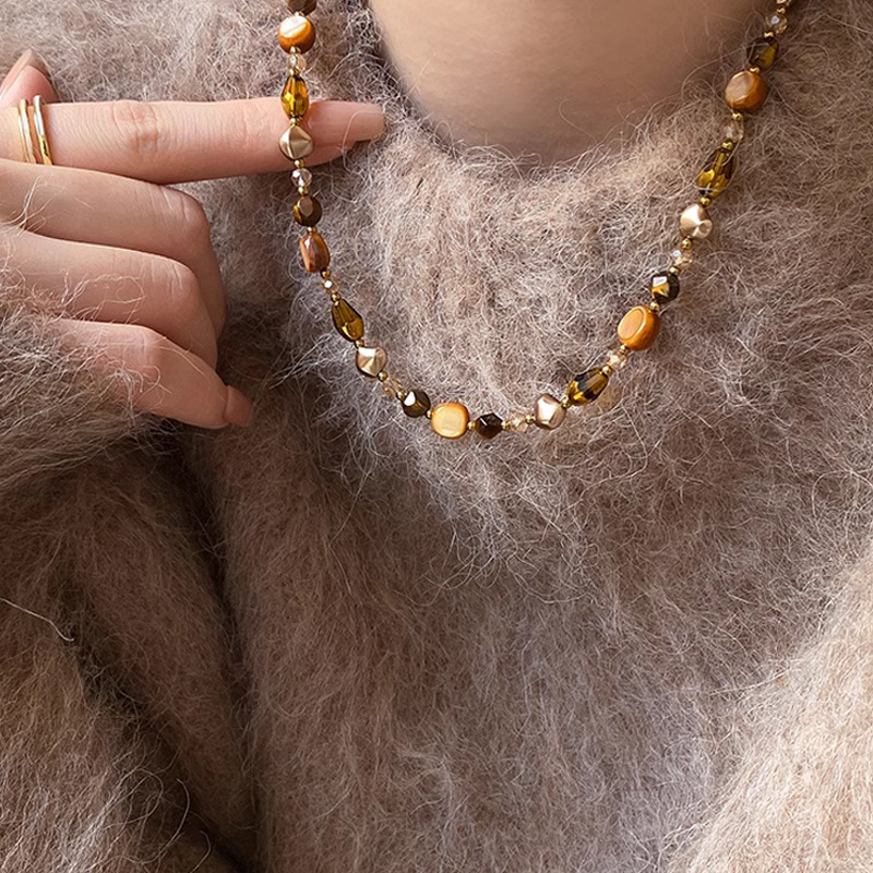 Tiger Eye Beaded Necklace Energy Pendant - Natural Crystal Talisman for Wealth and Luck Accessory