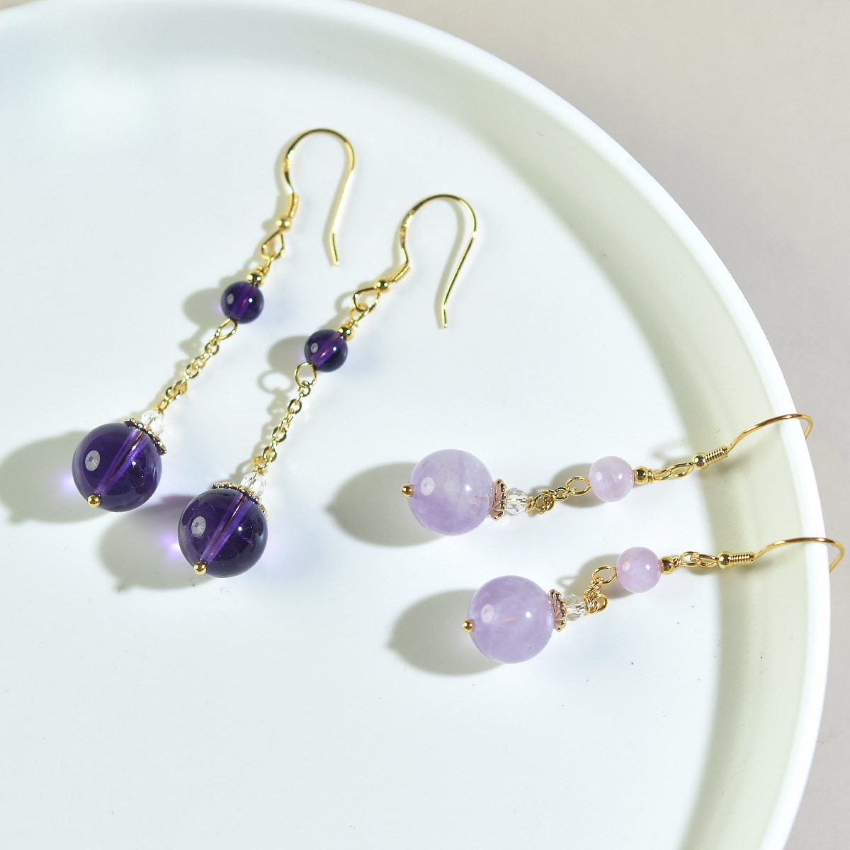 Violet Dream — Natural Amethyst Crystal Earrings