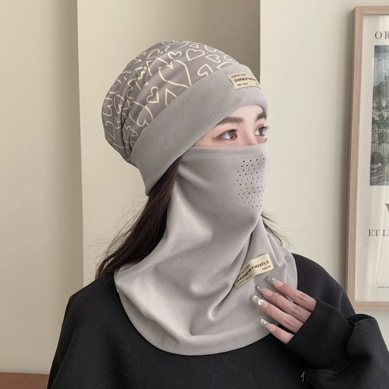 秋冬保暖盆帽护耳韩版帽女户外帽子骑行防寒全面防护防尘男面罩潮