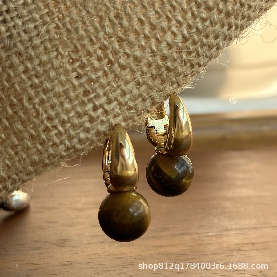 Minimalist Tiger's Eye Earrings
