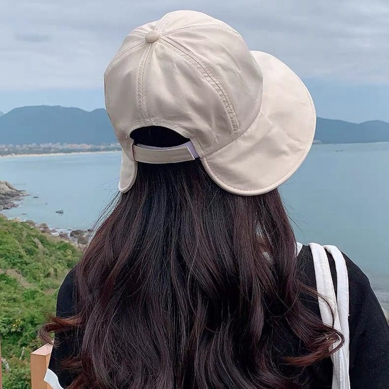 防晒渔夫帽女透气遮阳帽子韩版可扎马尾遮脸鸭舌帽太阳帽成人宽檐