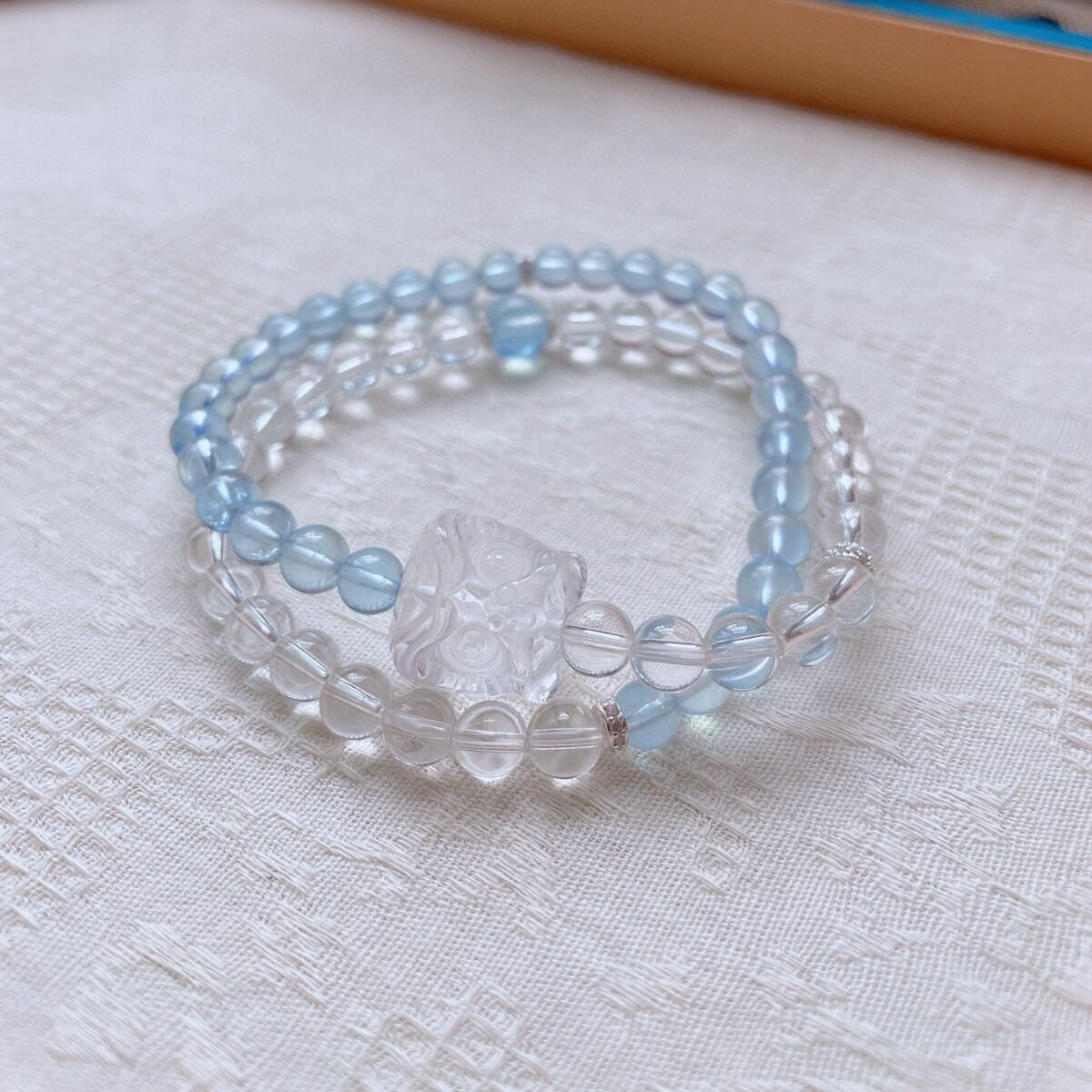 Double-Wrap Luxury Clear Quartz Bracelet