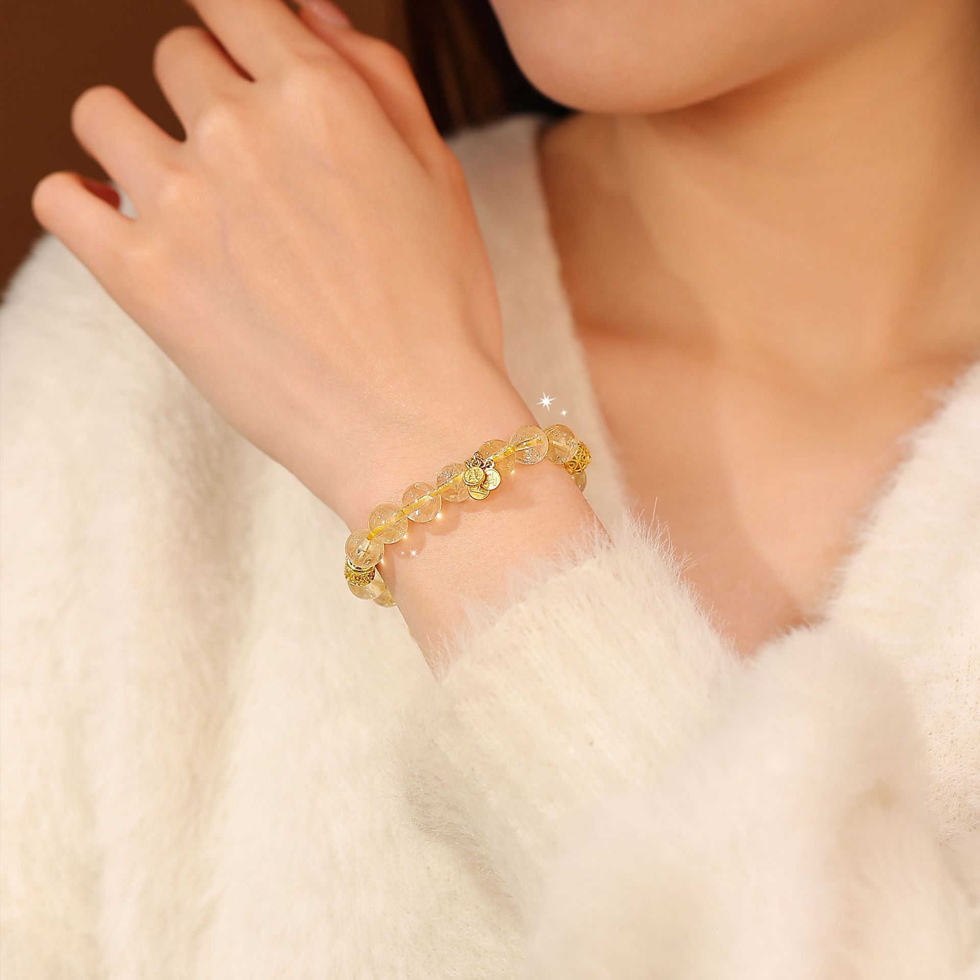 Natural Citrine Bracelet | Wealth and Career Attraction, Positive Energy Crystal Bracelet, Unisex Design