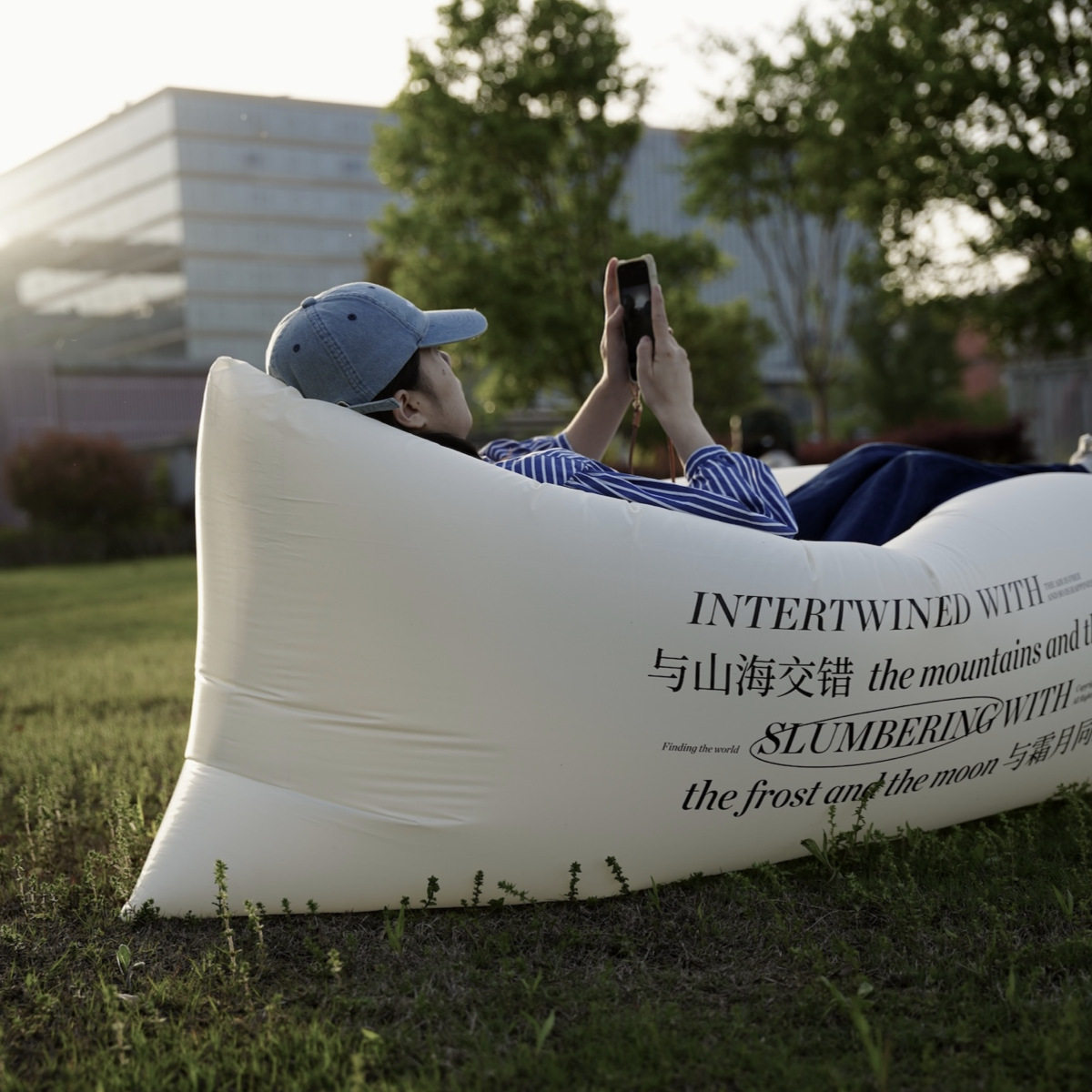 懒人充气沙发可躺可睡音乐节空气探险者露营野餐垫户外露营装备