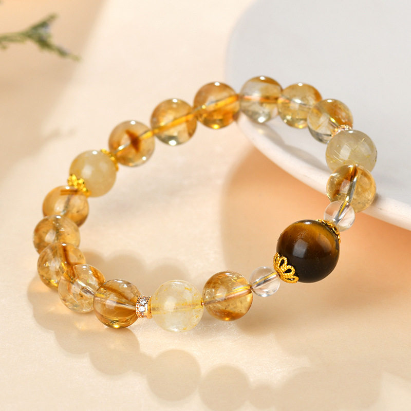 Luxury Golden Rutilated Quartz Bracelet