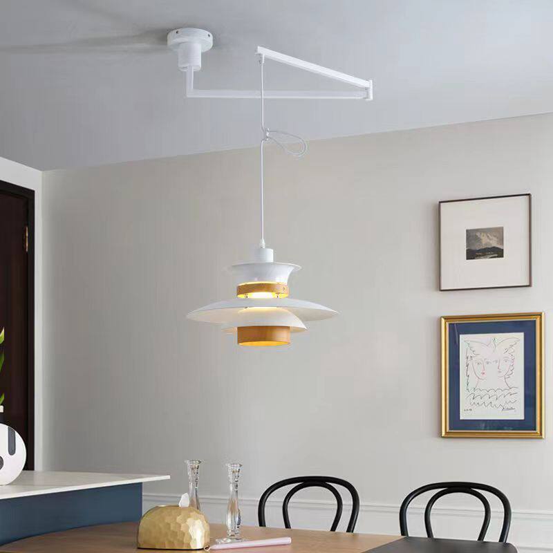 丹麦北欧小红书ph5餐厅吊灯日式复古茶室民宿胡桃木北欧多层灯饰