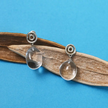 Luxury Clear Quartz Stud Earrings