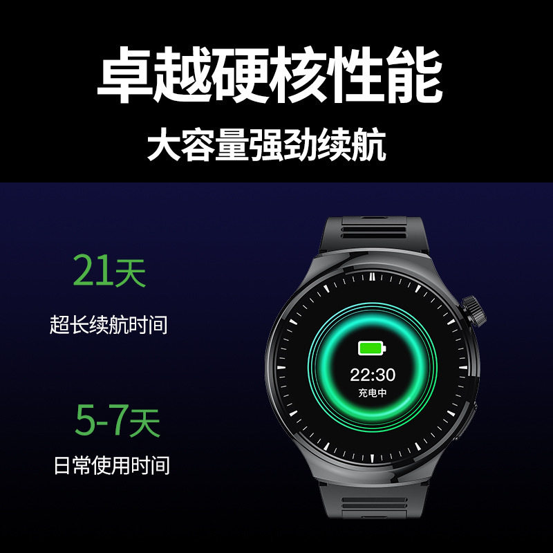 跨境圆款Watch4 Pro新款1.6英寸蓝牙通话心率监测高清屏智能手表