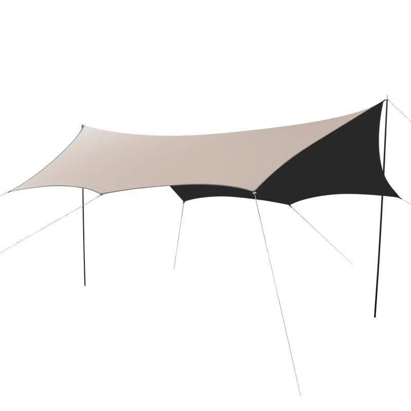 黑胶天幕帐篷户外便携式大号露营装备野营野餐防晒八角蝶形遮阳棚