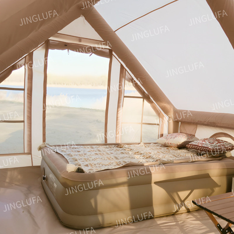 京路发露营帐篷充气式家庭间大空间防霉充气批发厂家野营免搭建