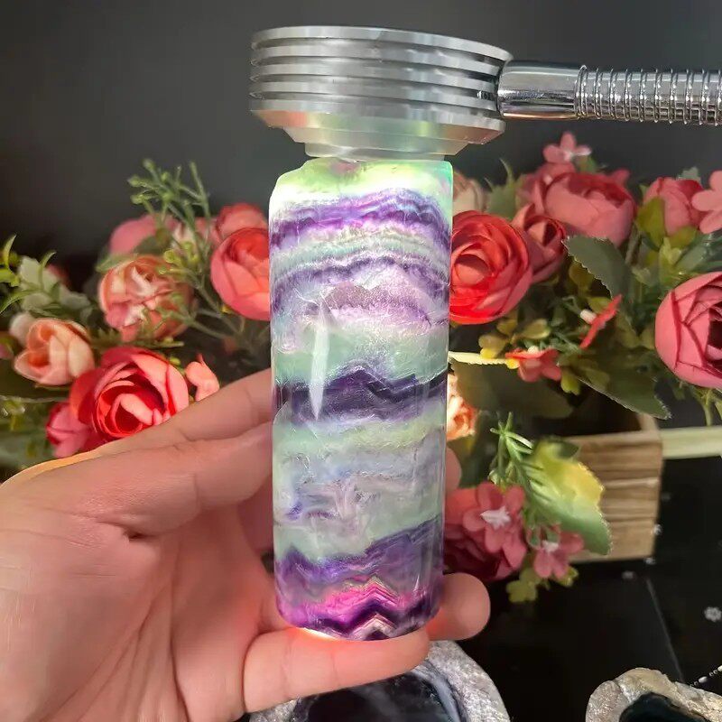 Dreamlight Aurora — Natural Rainbow Fluorite Lamp