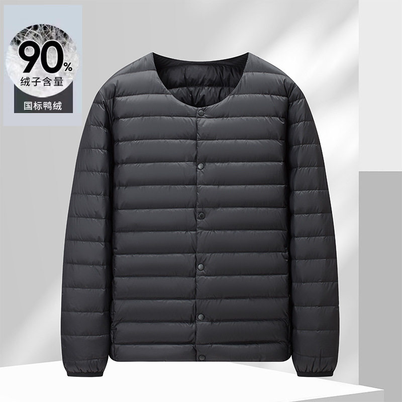新国标90绒羽绒服男冬季轻薄圆领百搭内胆帅气羽绒外套轻薄保暖