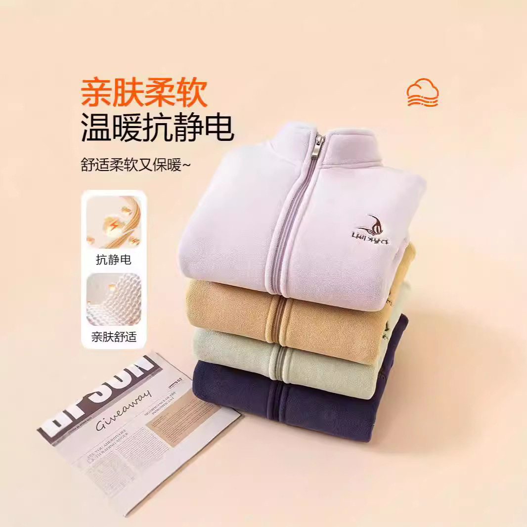 儿童奥粒绒外套秋冬新款羊羔绒男孩女孩休闲双面抓绒衣服棉衣上装