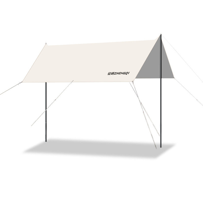 厂家直供户外露营天幕遮阳棚防水防紫外线野营帐篷装备 黑胶天幕