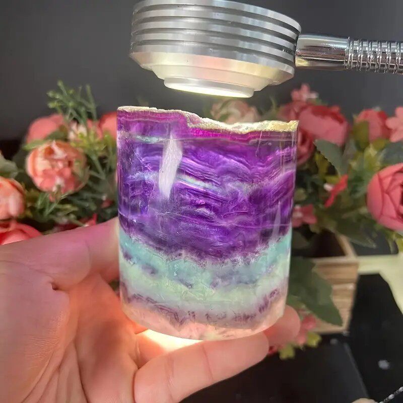 Dreamlight Aurora — Natural Rainbow Fluorite Lamp