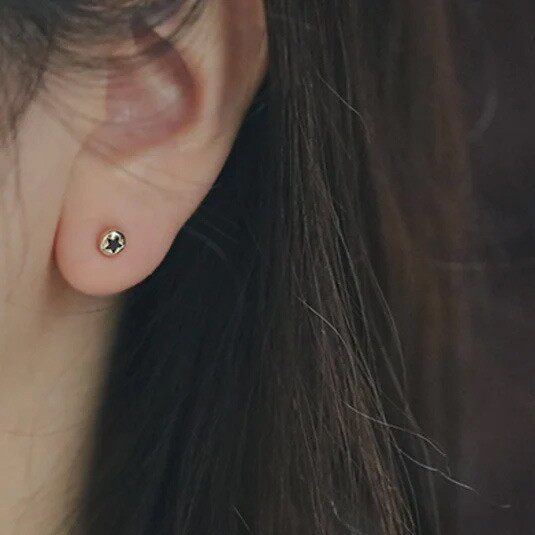 9K gold Christmas Series Heart, Snowflake, deer, star, screw and ear stud
