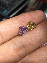Set to be heart-shaped 8MM Color zircons Large stone pink imported zircon yellow zircon powder diamond Yellow diamond substitute