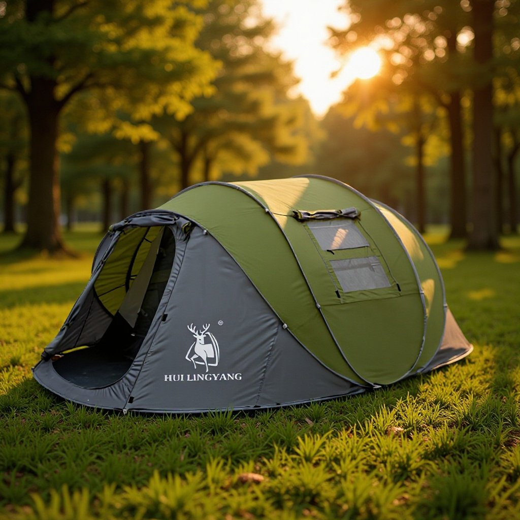 徽羚羊户外5-8人双层防雨防嗮自动速开野营帐篷野趣