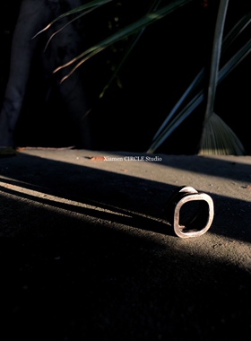 小众设计几何暗黑先锋风模特戒指