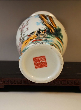 乾隆粉彩仿古做旧展柜摆件特价清