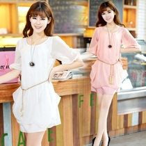 Deep Attachment 2019 Spring Summer Dress New big code Women in summer Dress Slim Snowspun Hymn Dress 515