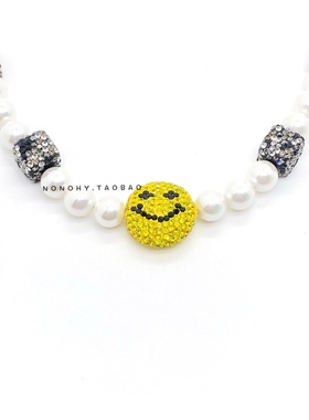 姜京佐徐璐国潮豹纹街头珍珠项链