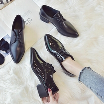 Women Shoes 2023 Spring Autumn New Inn Wind Lace Career Small Leather Shoes With Soft Bottom Single Shoes Working Lefu Shoes