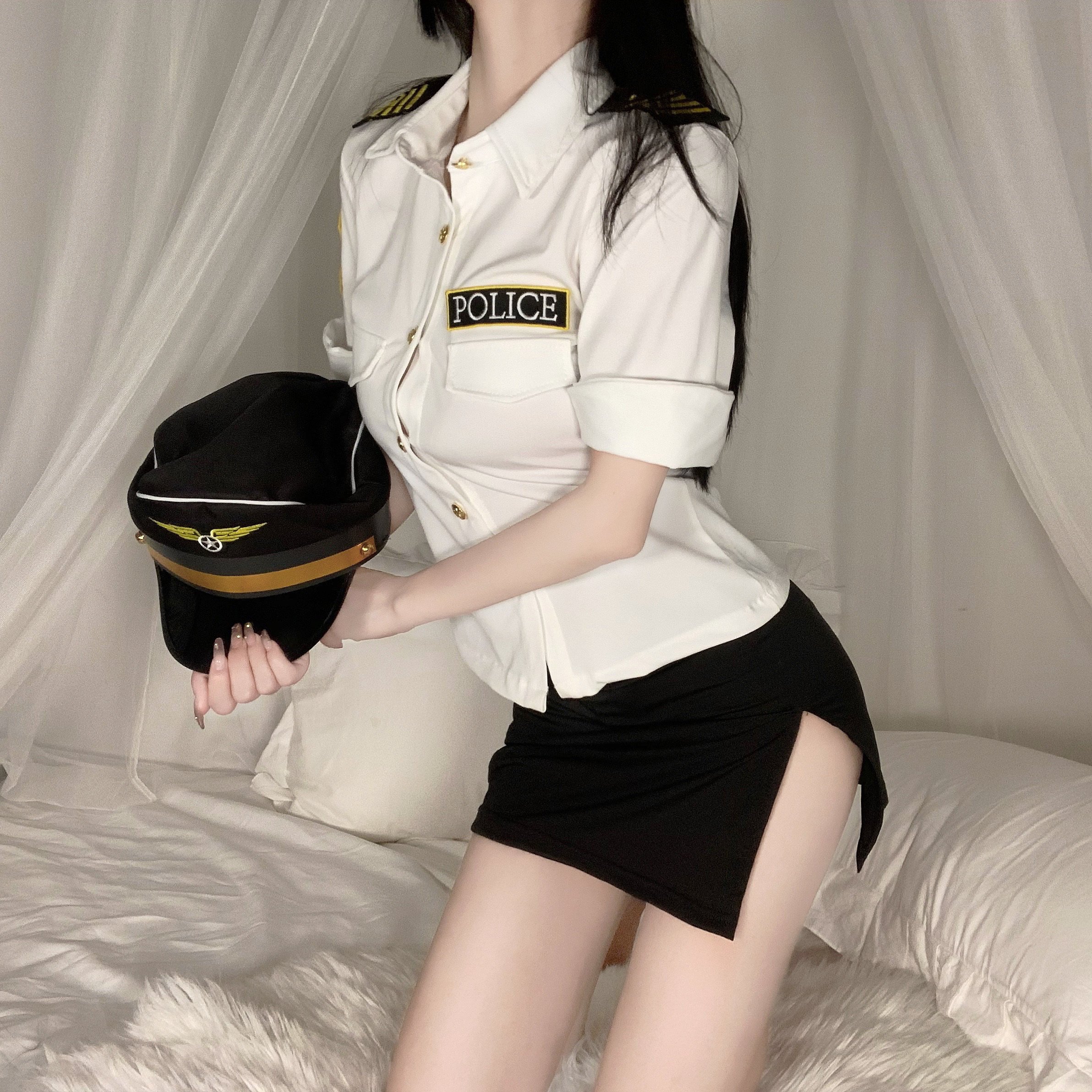 情趣内衣性感女警空姐开裆制服诱惑小胸床上羞耻激情套装午夜魅力