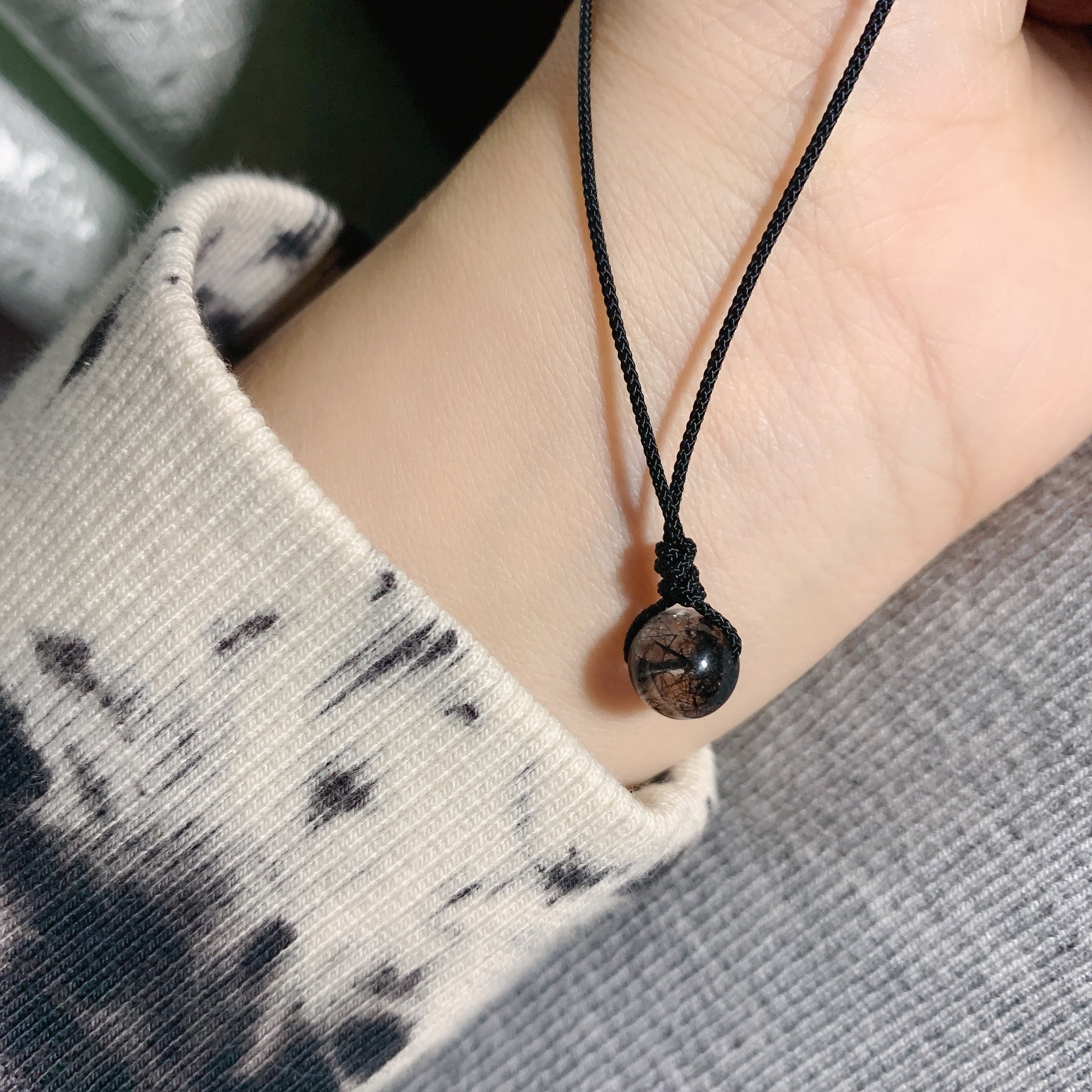 稀有水晶收藏级聚宝盆净透体黑发晶小灯泡编绳项链男女,淘宝优惠券,粉丝福利购,淘宝优惠卷