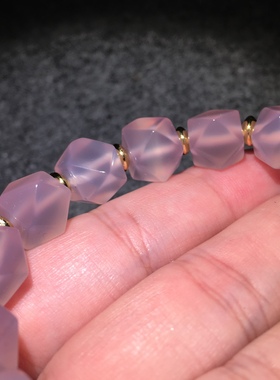 巴西紫罗兰玛瑙粉色玉髓手串