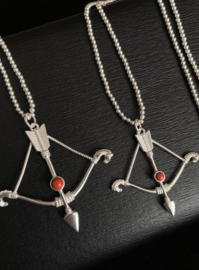 首饰925纯银蒙古元素弓箭吊坠