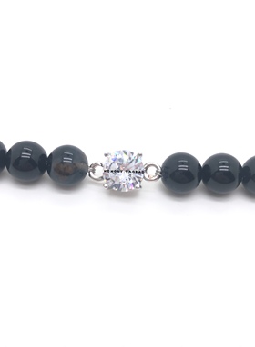 黄子个人秀场同款玛瑙钛钢项链