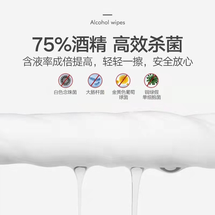 红袖添香 75%酒精湿巾湿纸巾独立包装消毒杀菌便携式随身装专用 - 图2