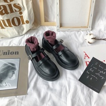 Inlen Wind Small Leather Shoes Women 2023 Spring Autumn New Flat Bottom 100 Hitch Soft Bottom Single Shoe Herben Wind Thick Bottom Lefu Shoes