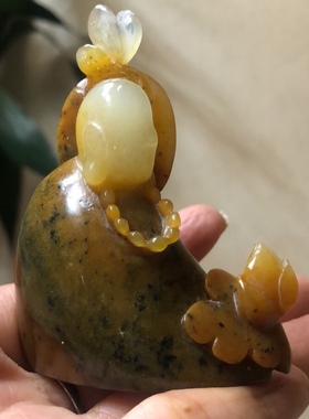 天然花玉精品老师傅手工雕刻摆件