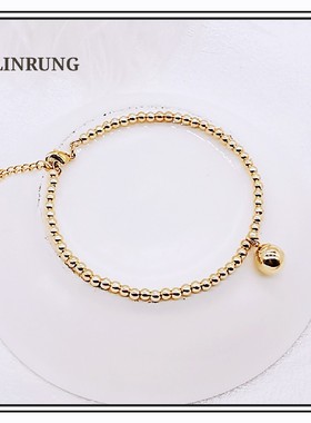 轻奢洗澡可佩戴美国14k金ins手链