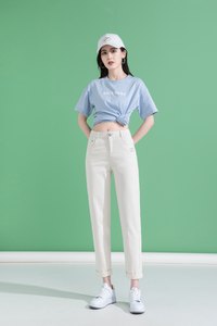 鑫丽莎AN2359水洗棉牛仔休闲时尚老爹萝卜女长裤