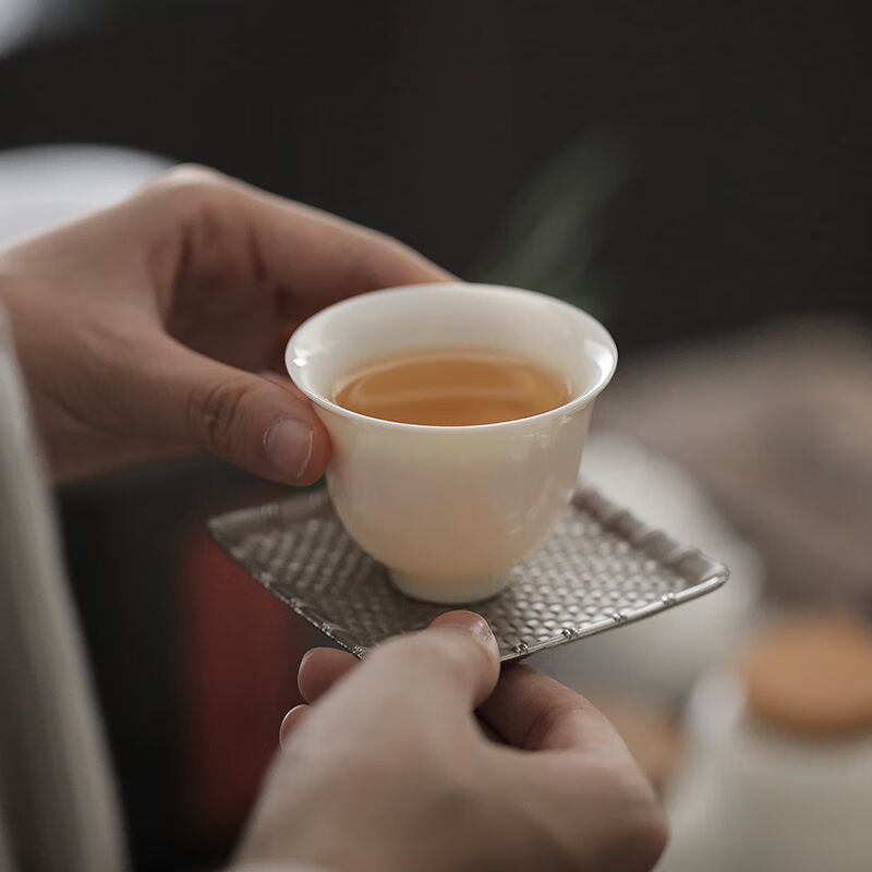 博为功夫茶杯陶瓷德m化羊脂玉瓷茶具品茗杯喝茶杯云雨白瓷茶杯6个 - 图2