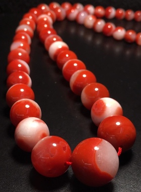天然南红玛瑙塔链项链红白料红白分明无杂裂精品毛衣链百搭时尚女